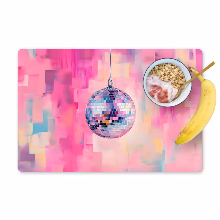 Sets de table en vinyle - Discoball - Rose - Peinture — 1