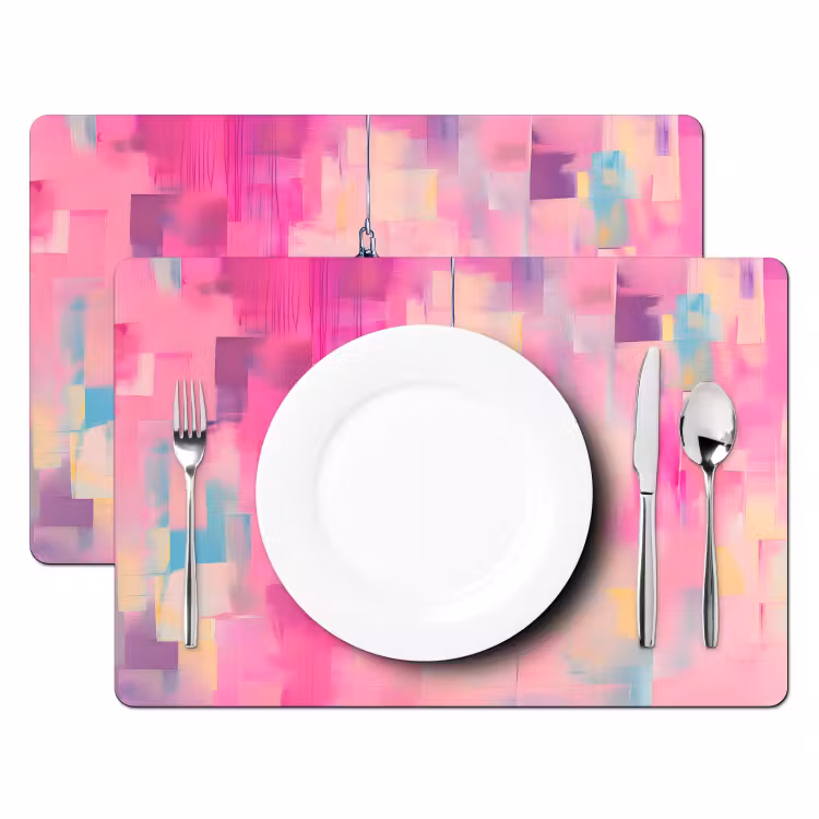 Sets de table en vinyle - Discoball - Rose - Peinture — 2