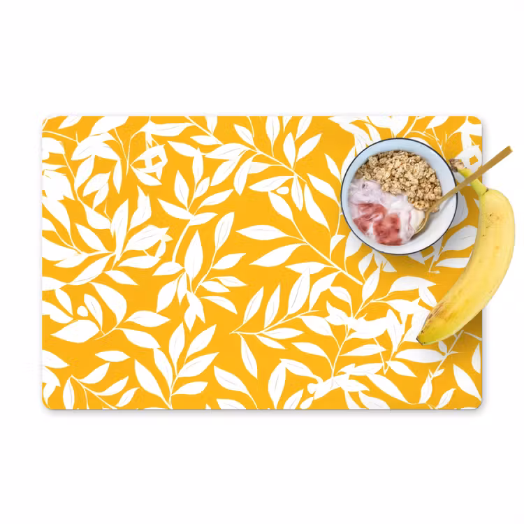 Sets de table en vinyle - Feuilles - Branches - Jaune — 1