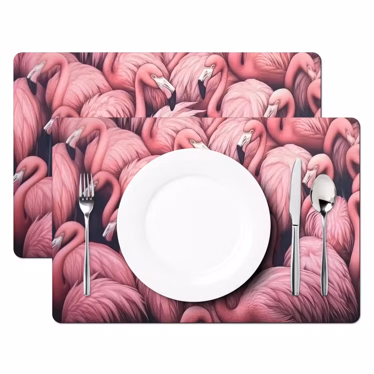 Sets de table en vinyle - Flamant - Rose - Animaux — 2