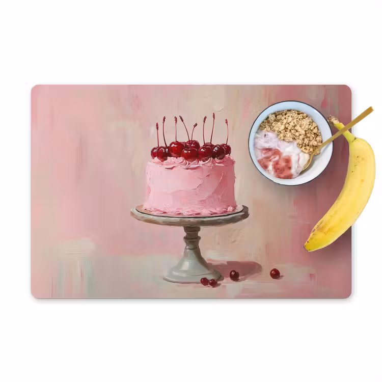 Sets de table en vinyle - Gâteau - Rose - Cerise — 1