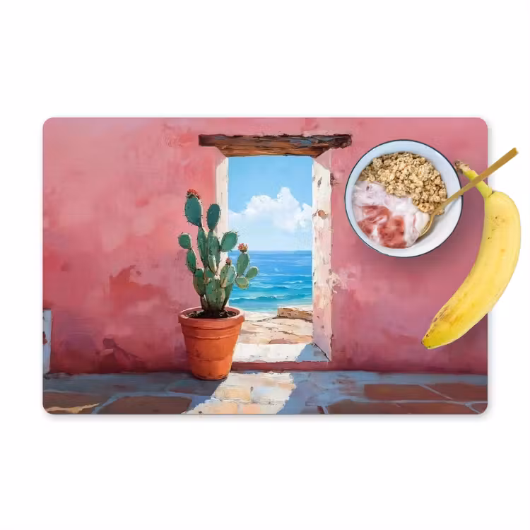 Sets de table en vinyle - Mer - Rose - Cactus — 1