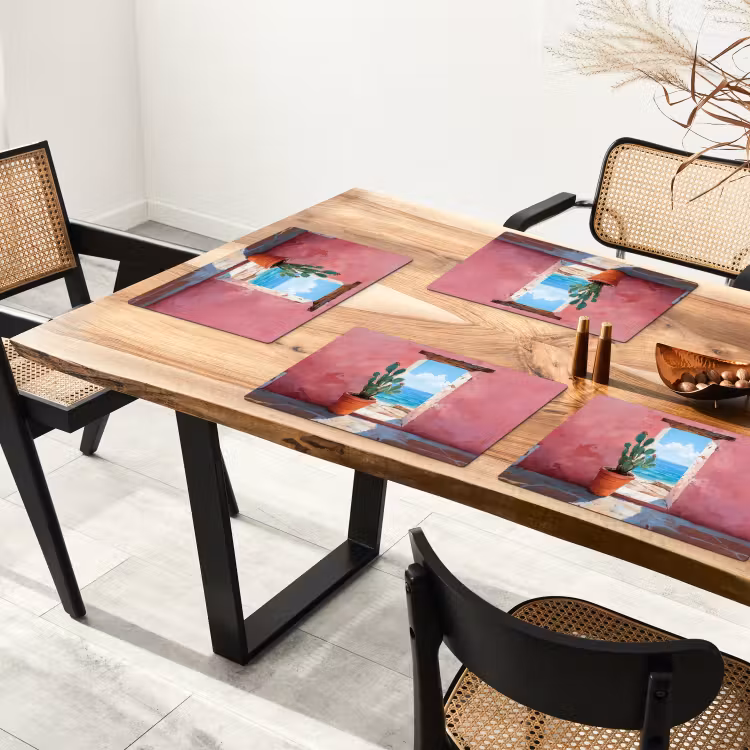 Sets de table en vinyle - Mer - Rose - Cactus — 4