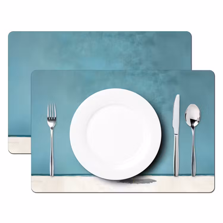 Sets de table en vinyle - Parasol - Jaune - Plage - Mer — 2
