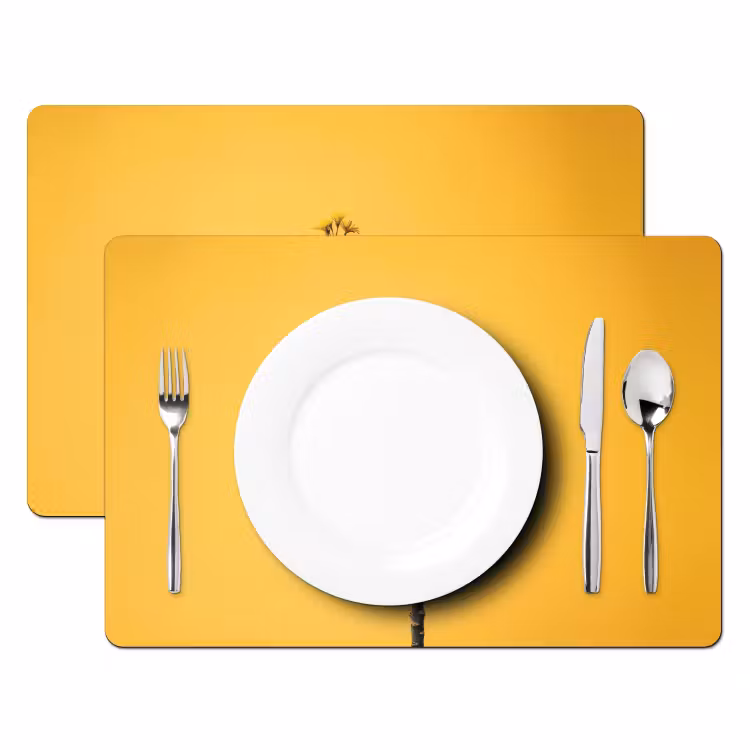 Sets de table en vinyle - Plante - Minimaliste - Fleur - Jaune — 2