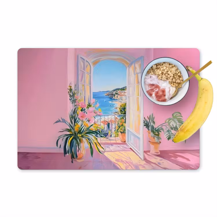 Sets de table en vinyle - Rose - Extérieur - Peinture — 1