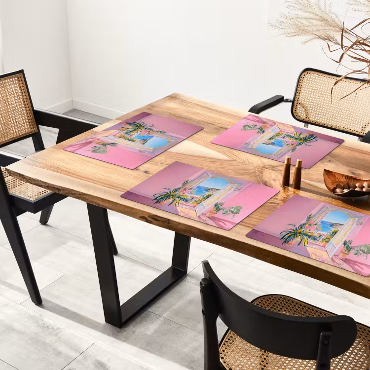 Sets de table en vinyle - Rose - Extérieur - Peinture — 4