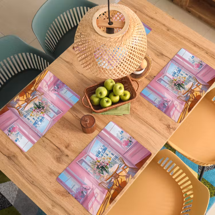 Sets de table en vinyle - Rose - Ville - Fleurs — 3