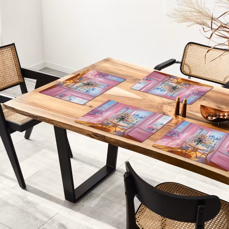 Sets de table en vinyle - Rose - Ville - Fleurs — 4