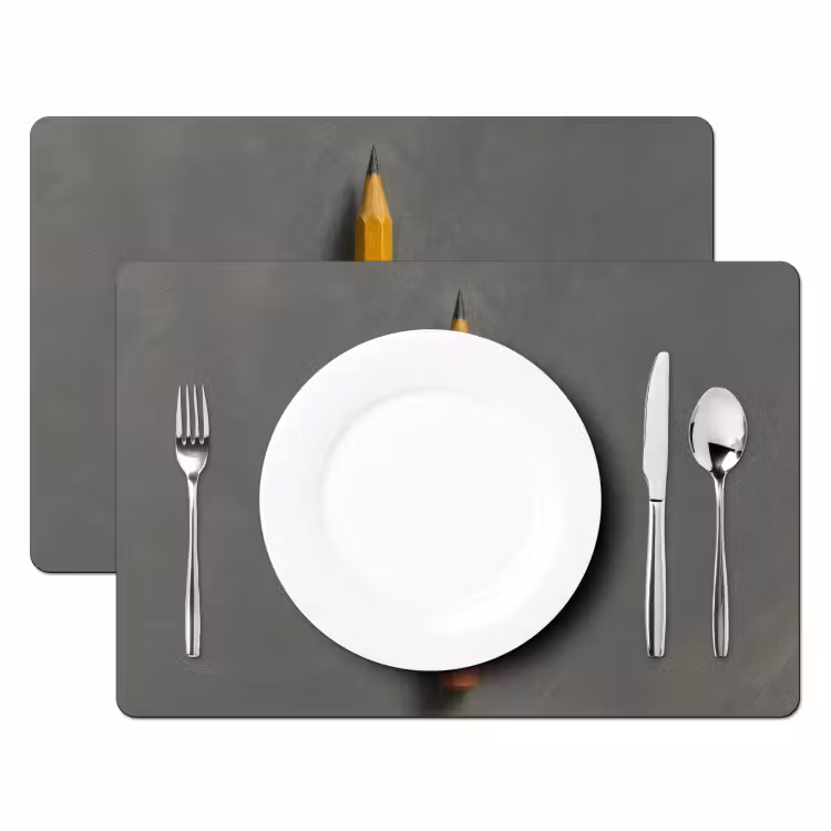 Sets de table en vinyle - Crayon - Peinture - Jaune — 2
