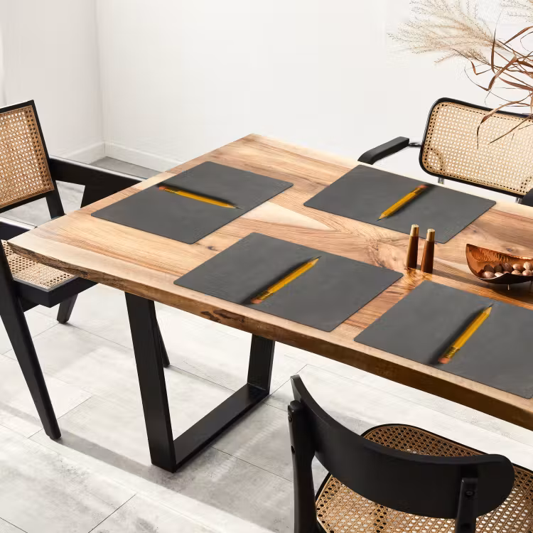 Sets de table en vinyle - Crayon - Peinture - Jaune — 4