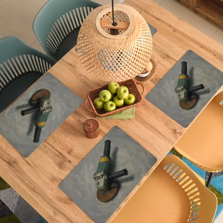 Sets de table en vinyle - Meuleuse d'angle - Peinture - Outils — 3