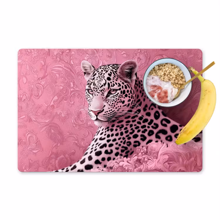 Sets de table en vinyle - Panthère - Deluxe - Rose — 1
