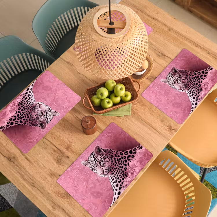 Sets de table en vinyle - Panthère - Deluxe - Rose — 3