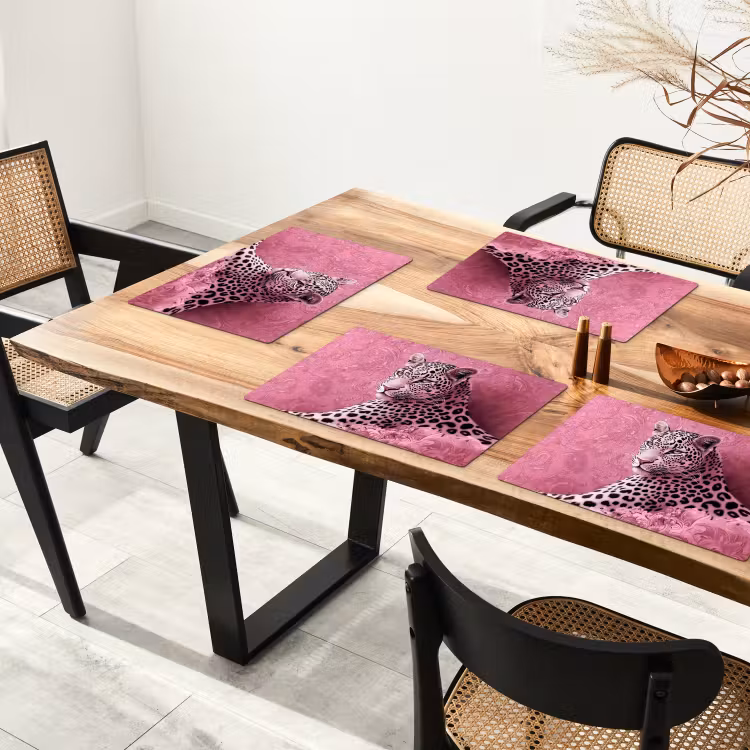 Sets de table en vinyle - Panthère - Deluxe - Rose — 4
