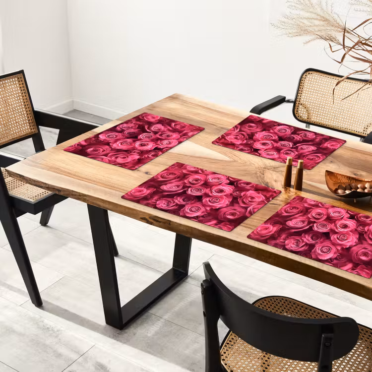 Sets de table en vinyle - Roses - Rose - Fleur — 4