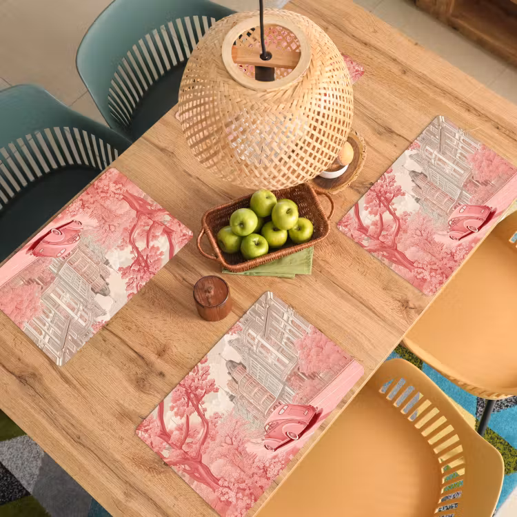 Sets de table en vinyle - Ville - Voiture - Rose — 3