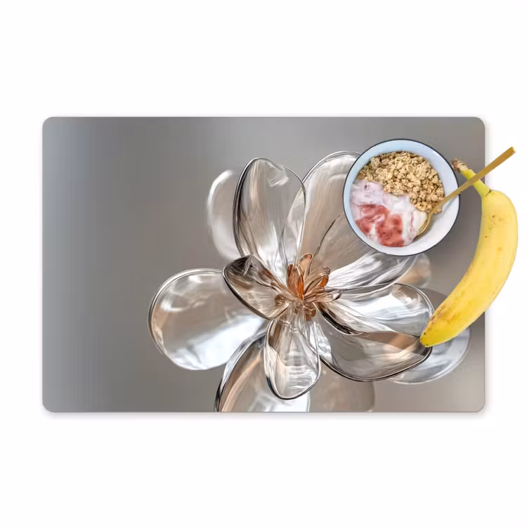 Sets de table en vinyle - Fleur - Lunettes - Translucide — 1
