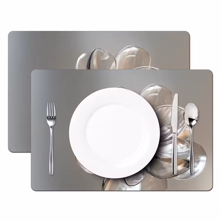Sets de table en vinyle - Fleur - Lunettes - Translucide — 2