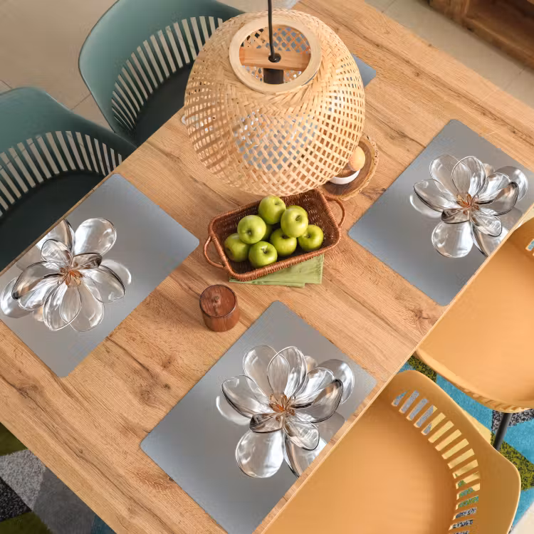 Sets de table en vinyle - Fleur - Lunettes - Translucide — 3