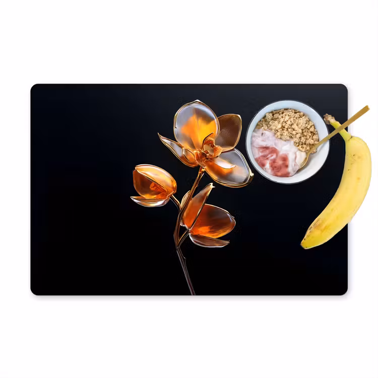 Sets de table en vinyle - Fleur - Orchidée - Orange — 1