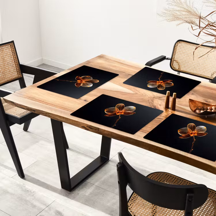 Sets de table en vinyle - Orchidée - Transparent - Fleur — 4