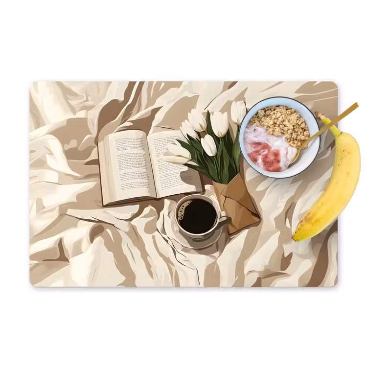 Sets de table - Livre - Illustration - Tulipes - Café — 1