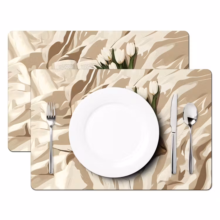 Sets de table - Livre - Illustration - Tulipes - Café — 2