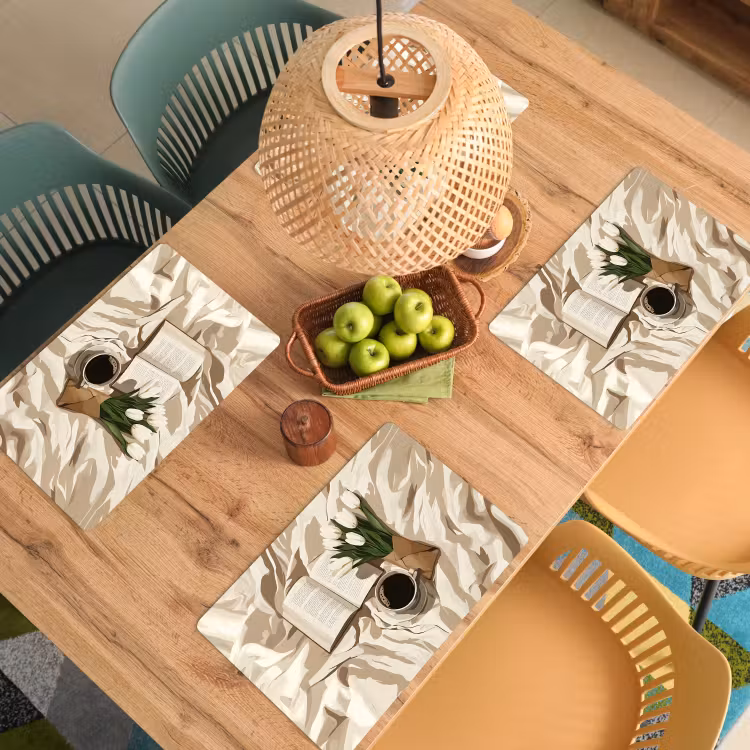 Sets de table - Livre - Illustration - Tulipes - Café — 3