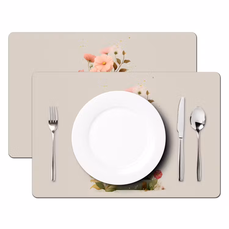 Sets de table - Livres - Pile - Fleurs - Coloré — 2