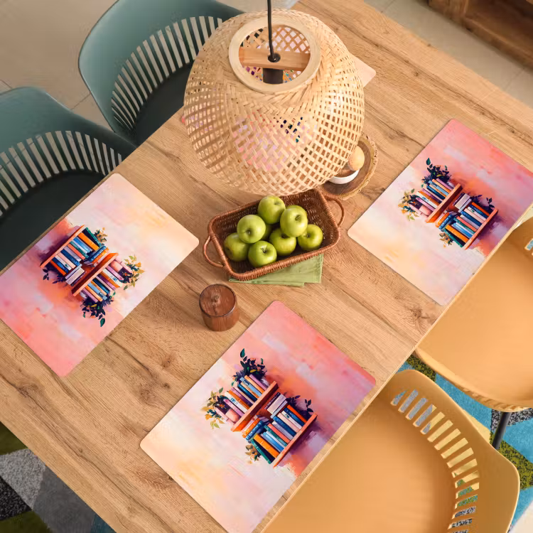 Sets de table - Étagères - Livres - Feuilles — 3