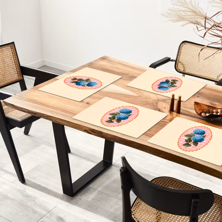 Sets de table - Fleurs - Bleu - Liste - Feuilles — 4