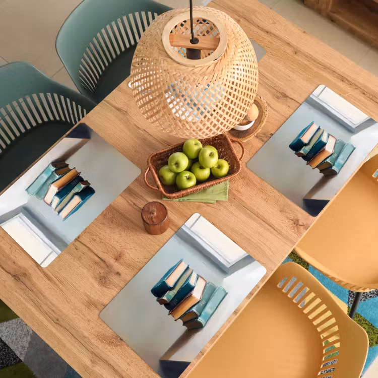 Sets de table - Pile - Livres - Vert - Lumière du jour — 3