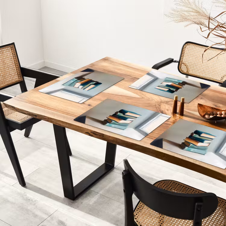 Sets de table - Pile - Livres - Vert - Lumière du jour — 4