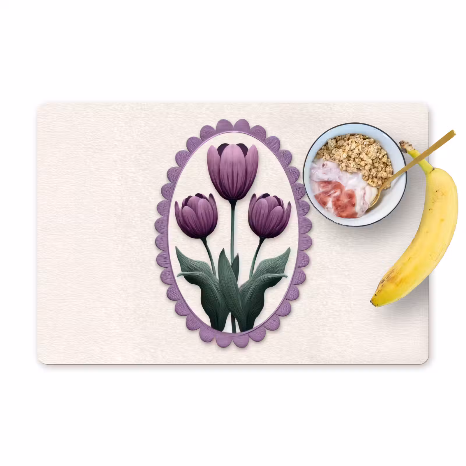 Sets de table - Tulipes - Pourpre - Liste - Feuilles — 1