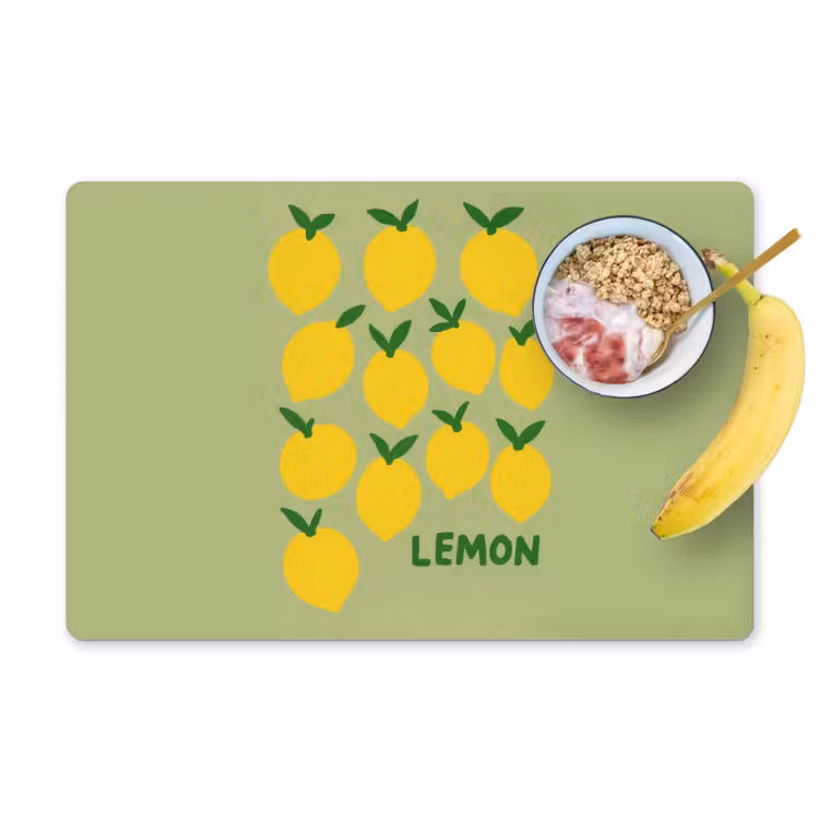 Sets de table - Citrons - Feuilles - Jaune - Motif — 1