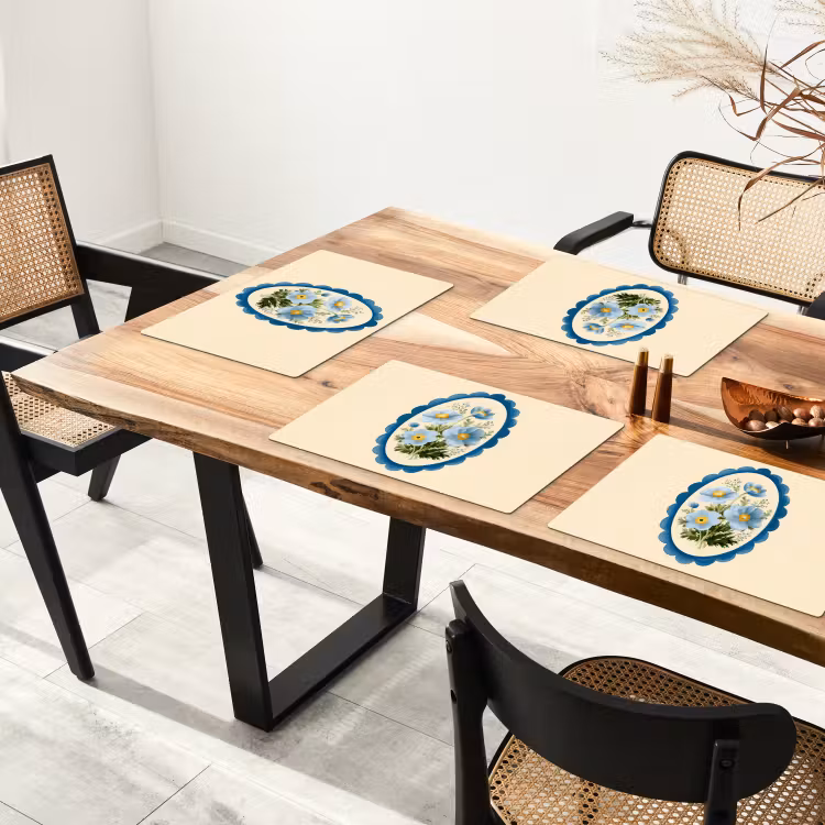 Sets de table - Liste - Fleurs - Bleu clair - Illustration — 4