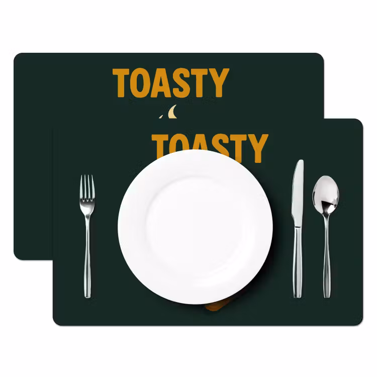 Sets de table - Pain - Toast - Vert - Minimaliste — 2