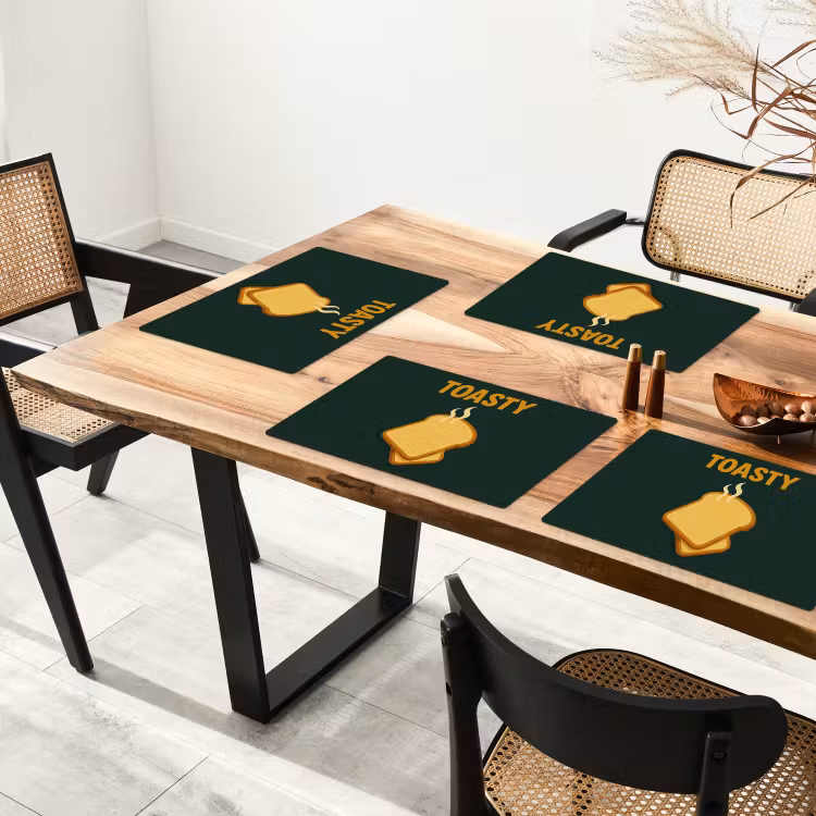 Sets de table - Pain - Toast - Vert - Minimaliste — 4