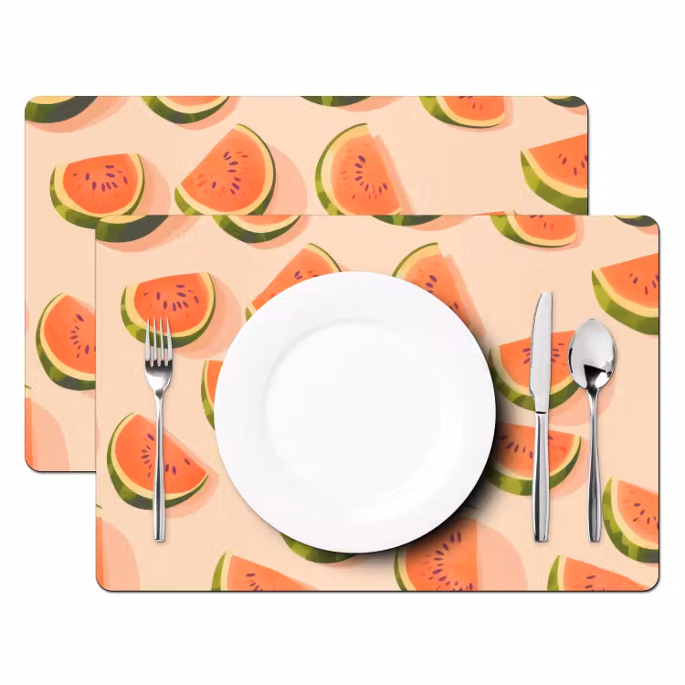 Sets de table - Pastèque - Tranches - Graines - Rouge — 2
