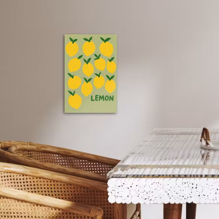 Tableau sur toile - Citrons - Feuilles - Jaune - Motif — 3