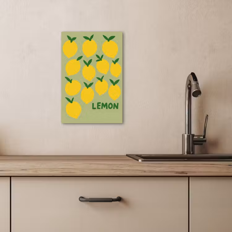 Tableau sur toile - Citrons - Feuilles - Jaune - Motif — 4