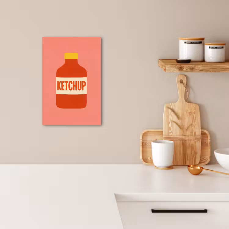 Tableau sur toile - Ketchup - Bouteille - Rouge - Minimaliste — 3