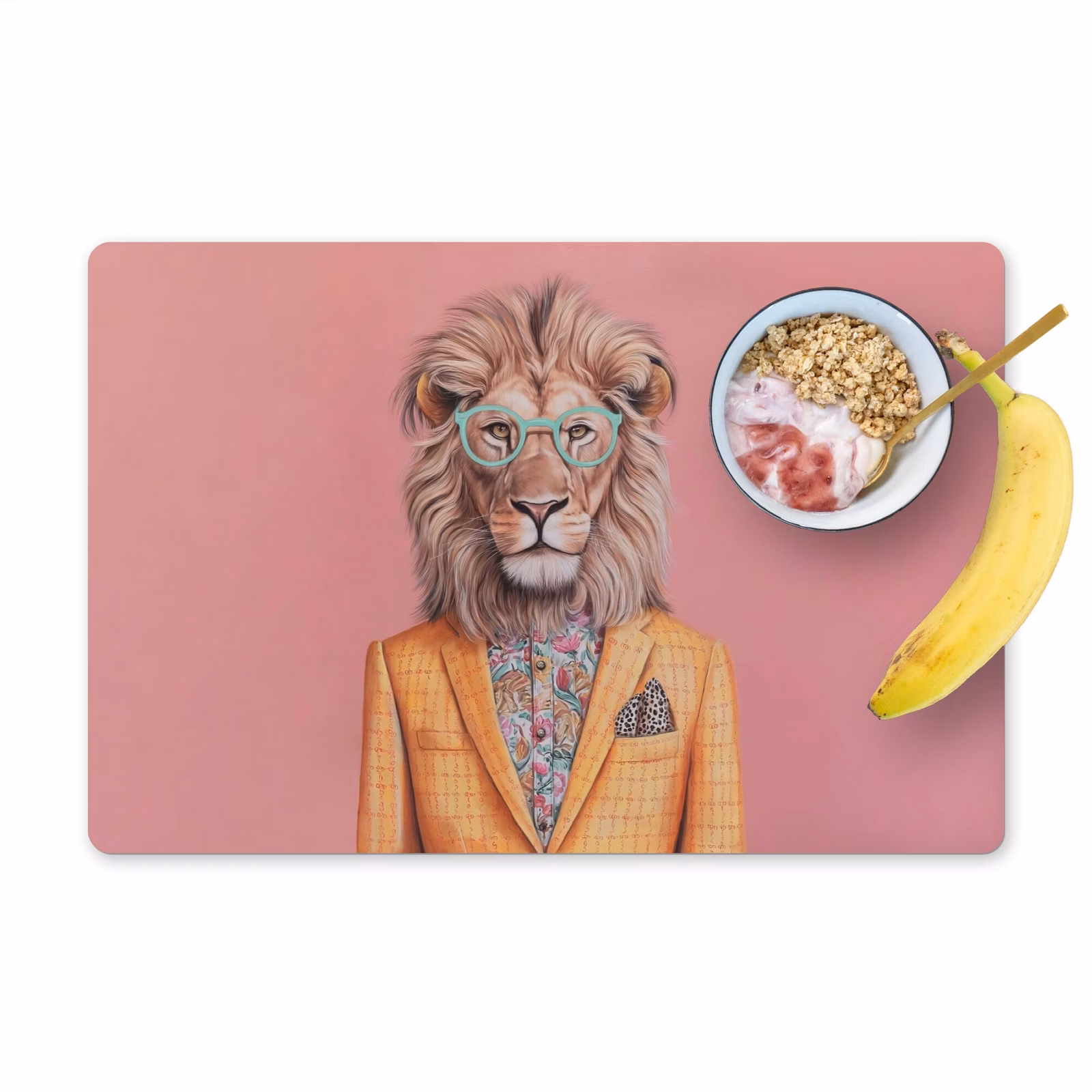Sets de table en vinyle - Lion - Costume - Damier - Lunettes — 1