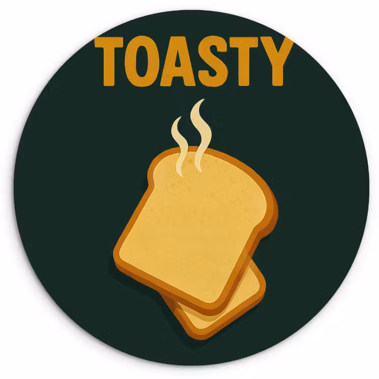 Tableau rond - Pain - Toast - Vert - Minimaliste — 1