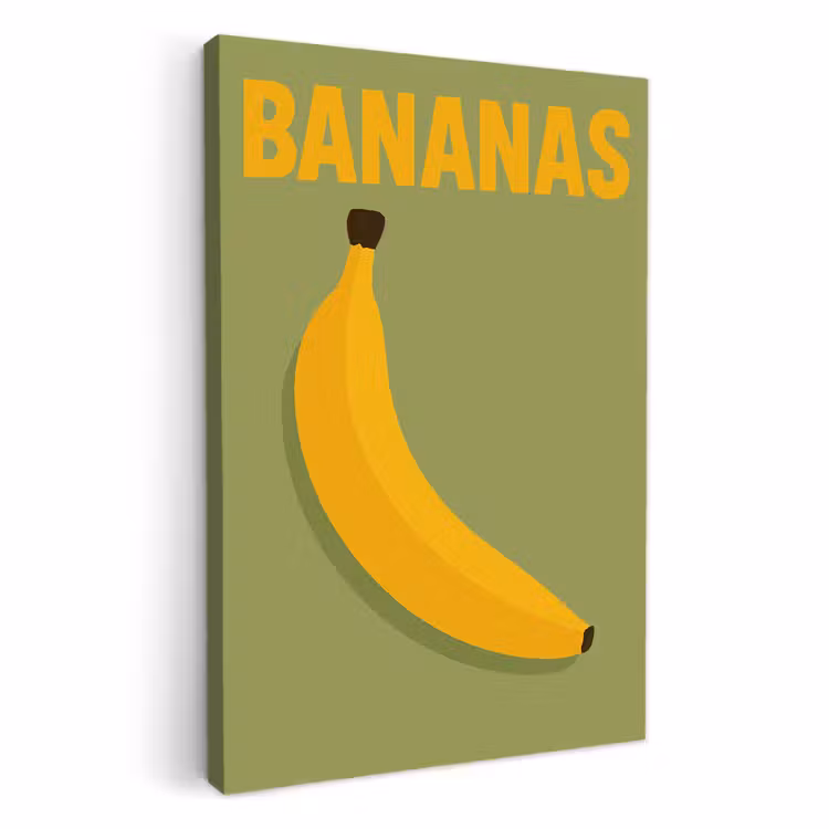 Tableau sur toile - Banane - Minimaliste - Jaune — 1