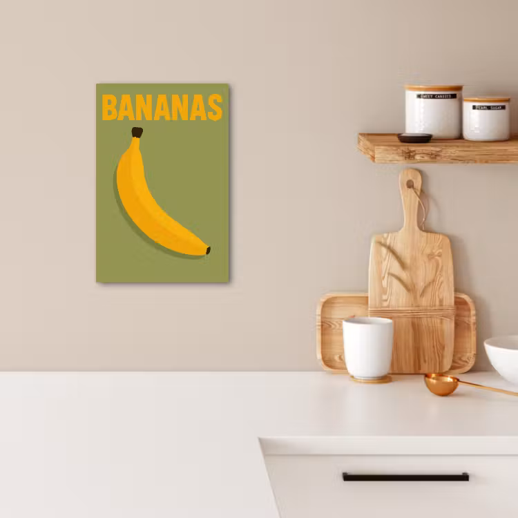 Tableau sur toile - Banane - Minimaliste - Jaune — 2