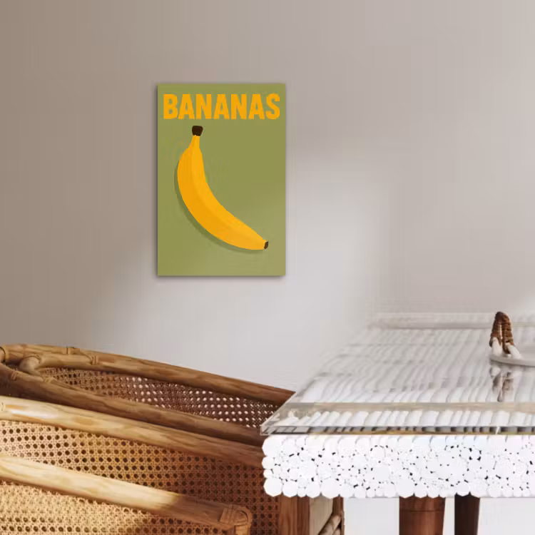 Tableau sur toile - Banane - Minimaliste - Jaune — 3