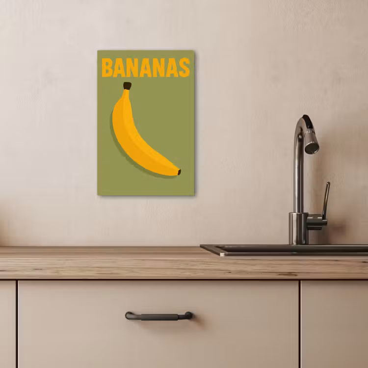 Tableau sur toile - Banane - Minimaliste - Jaune — 4