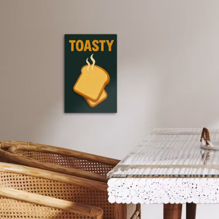 Tableau sur toile - Pain - Toast - Vert - Minimaliste — 3